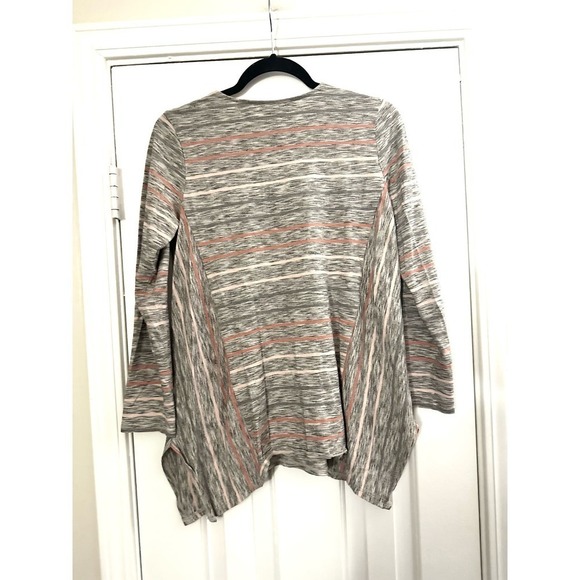 Pure Jill J. Jill Striped Heather Gray Tunic Shirt Top - Sz Small - Picture 4 of 4